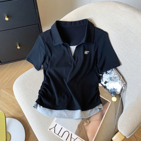 Pseudo-two Casual T-shirt niche tops for women